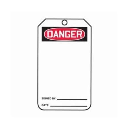 Accuform Safety Tags, DANGER Blank, 5.75in x 3.25in, PF-Cardstock, 25PK MDT260CTP